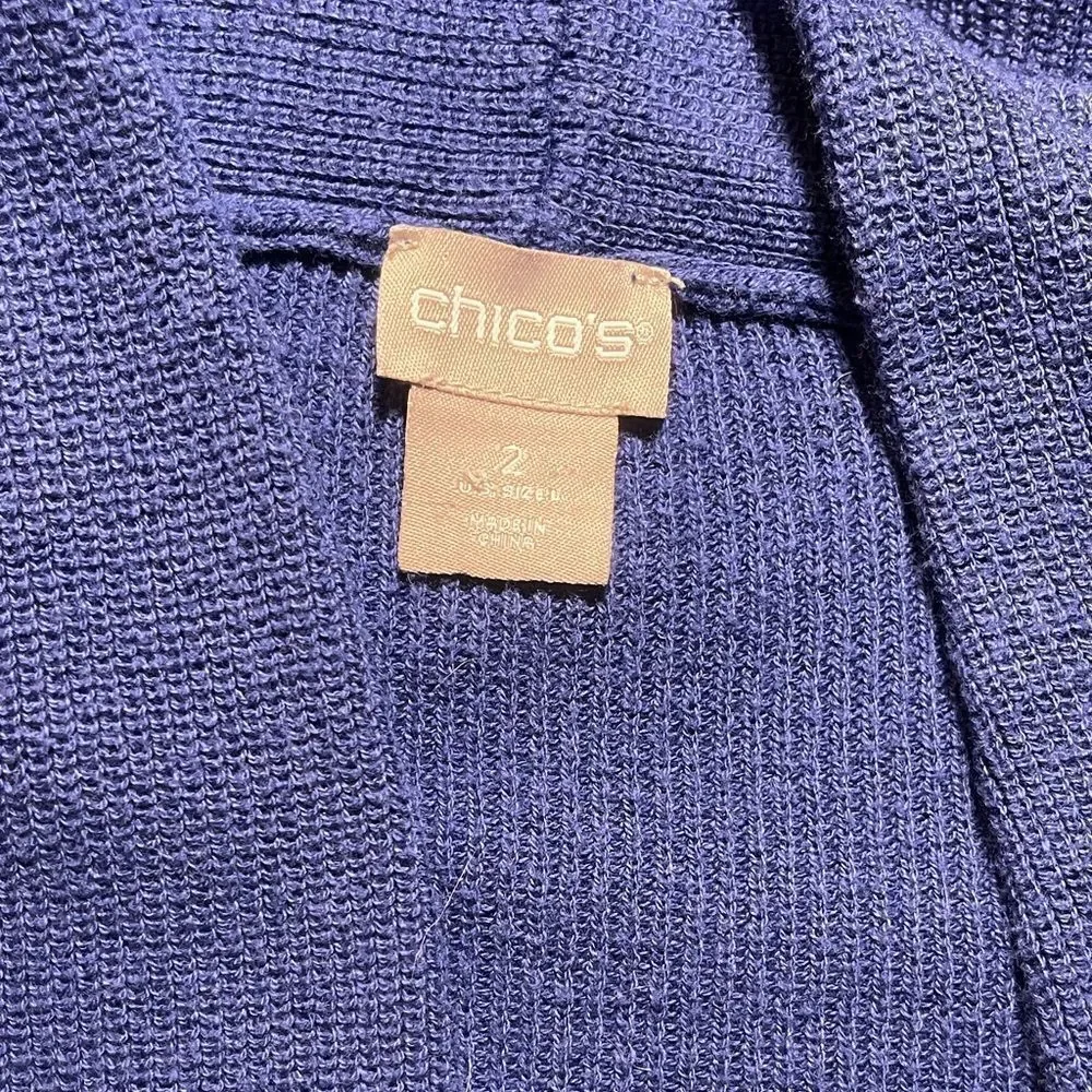Chico's purple Open Front Cardigan pockets